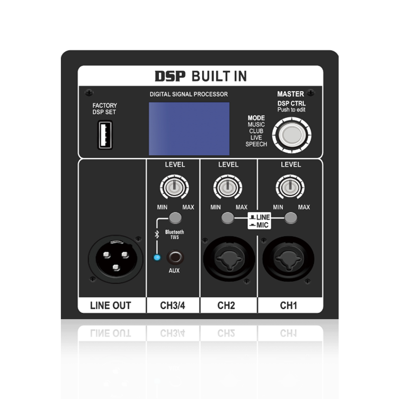 DSP1801: Active Full Frequency Speaker ADAU1701 Based DSP Functional Module