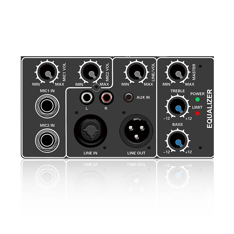 C210: Balanced Combo Jack Line input Treble and Bass EQ Control Electrical Frequency Division Functinal Module