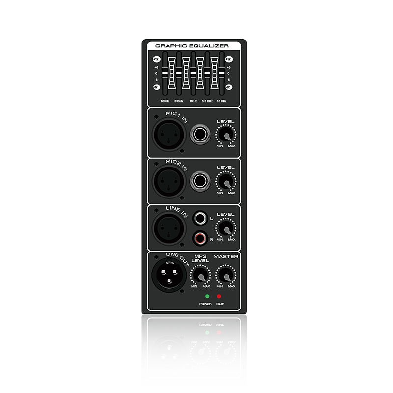 PL20: 2 Mic Channel Single Line Channel input and Mix Out Vertical Analog Functinal Module