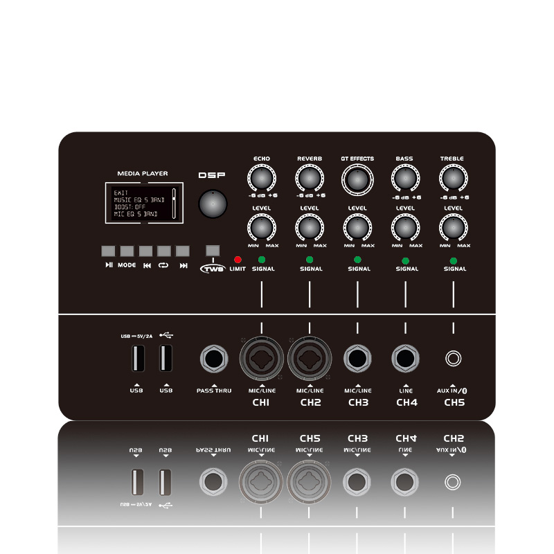 MK12-1.1: All in one Column PA system with multi-channel digital mixer Front Panel Module