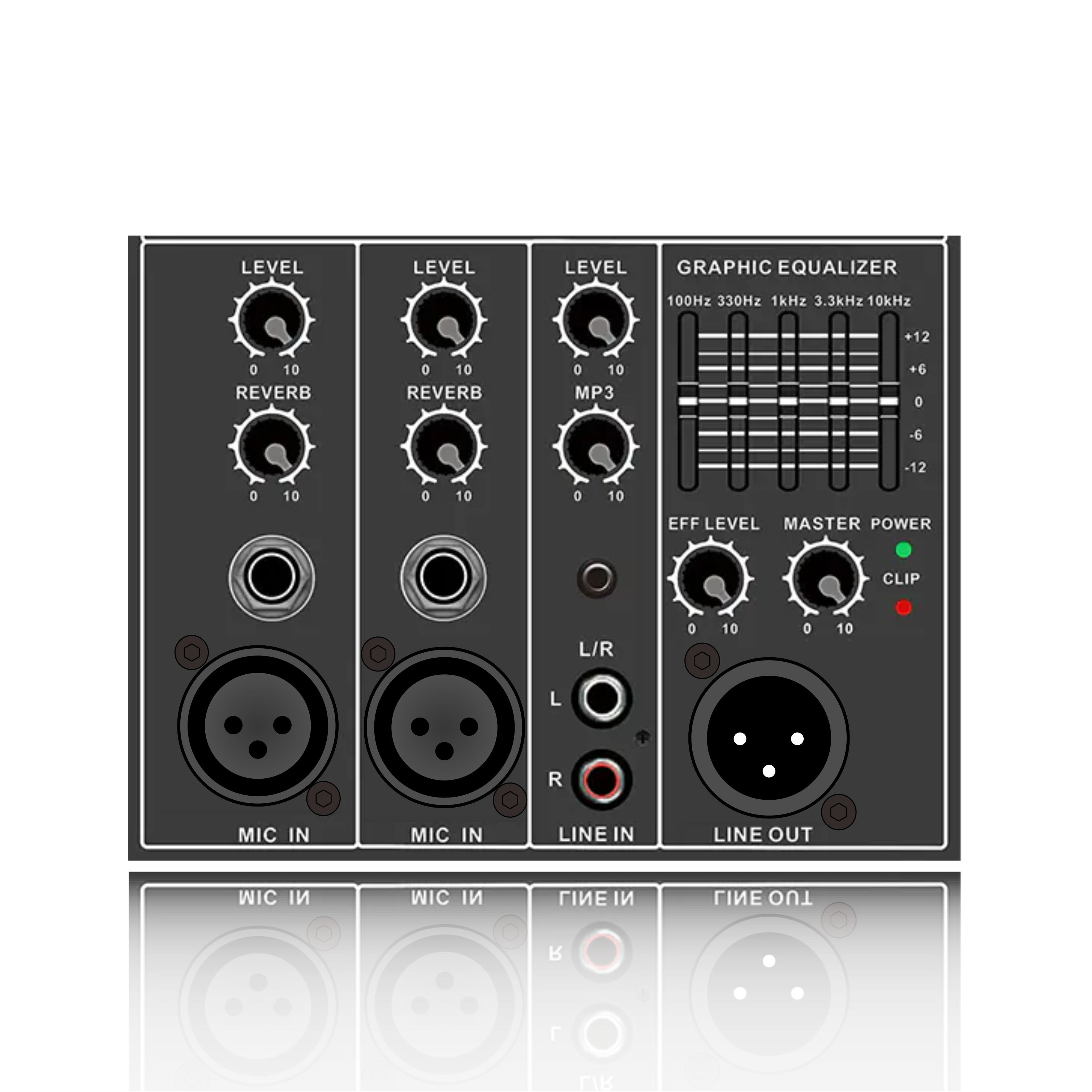 PL26: Individual Mic Channel Echo Control Master Effect Electrical Frequency Division Functinal Module