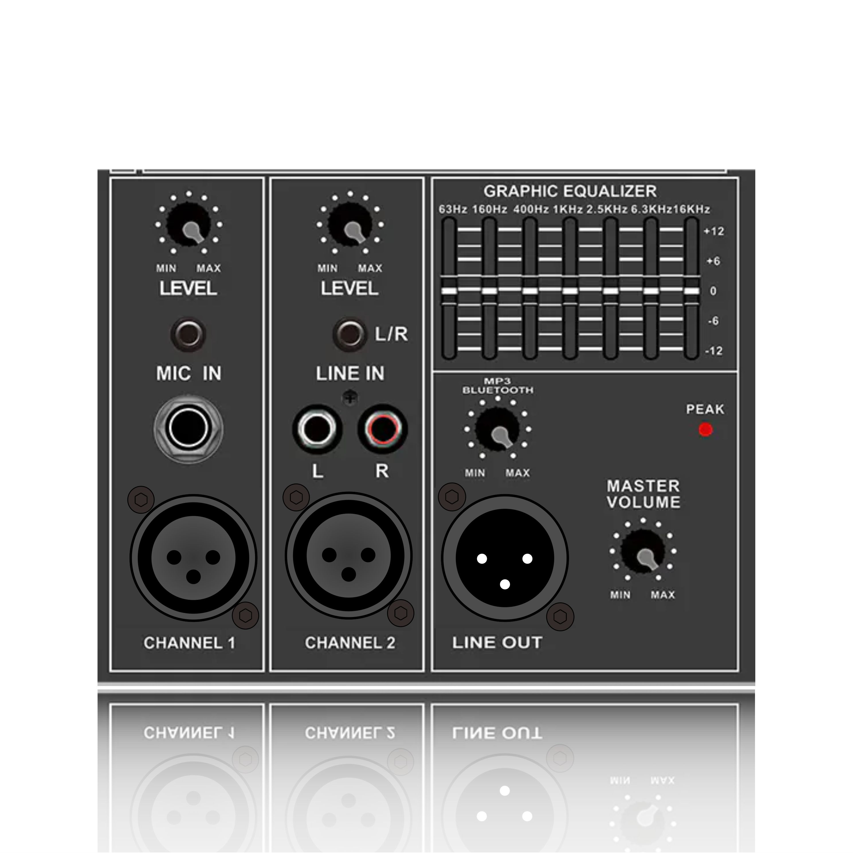 PL34: 7-Band Graphic Equalizer with Master Control Electrical Frequency Division Functinal Module