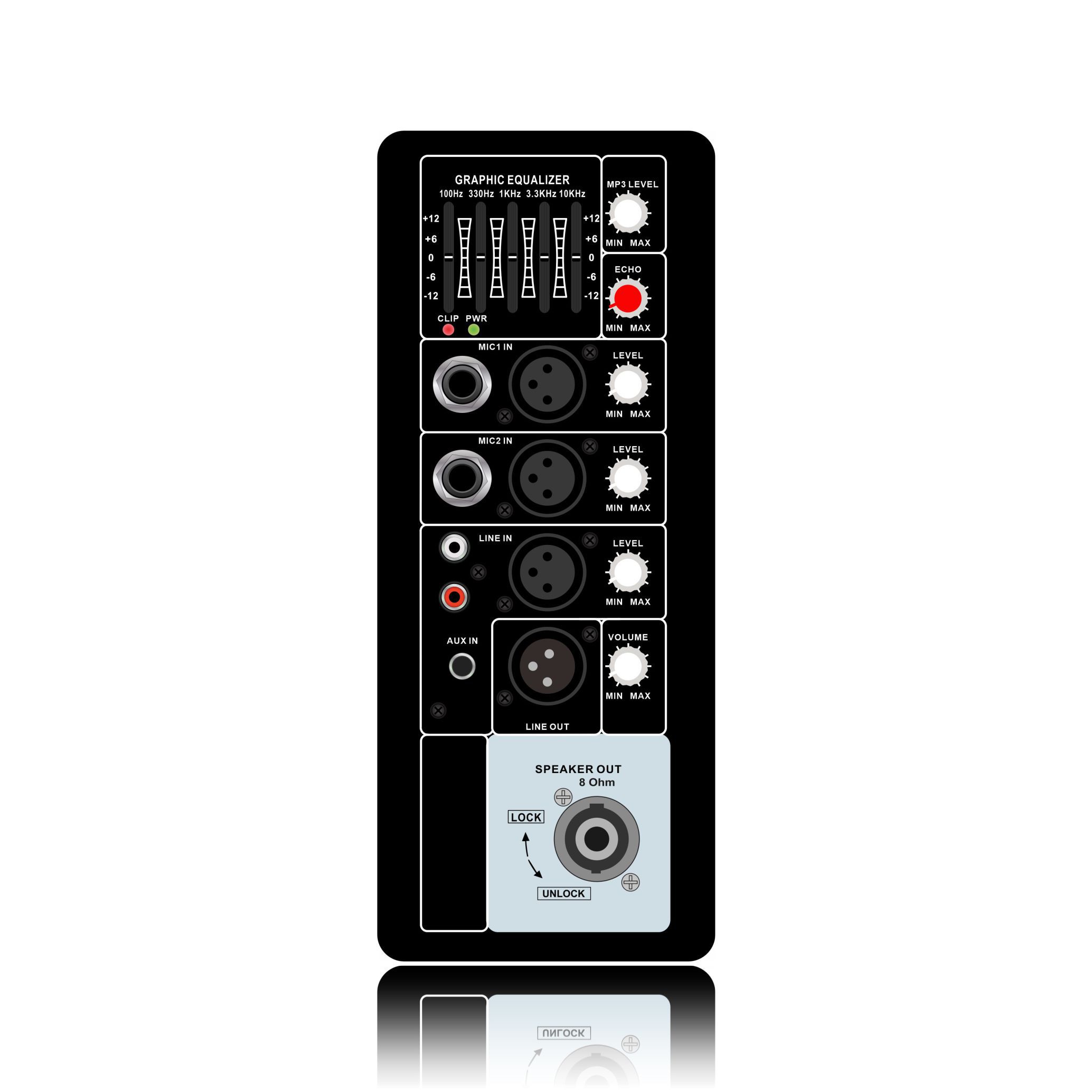 PL70: 2 Mic Channel Input and  Single Line Channel Vertical Analog Functinal Module